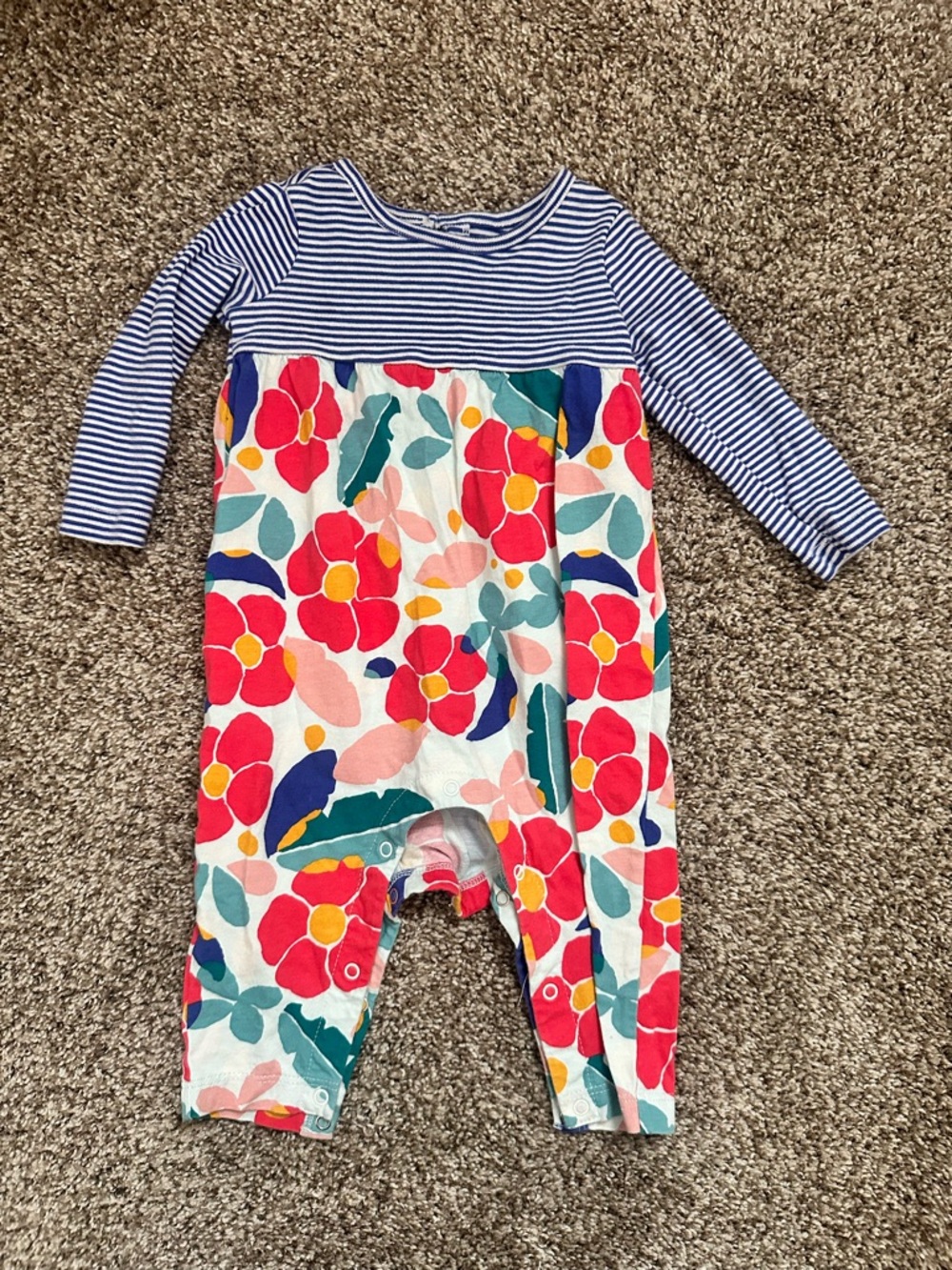 Tea Collection Striped & Floral Baby Romper
